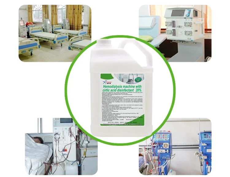 Nice Price Hemodialysis Citric Acid Disinfectant 20% Machine Disinfection 5L